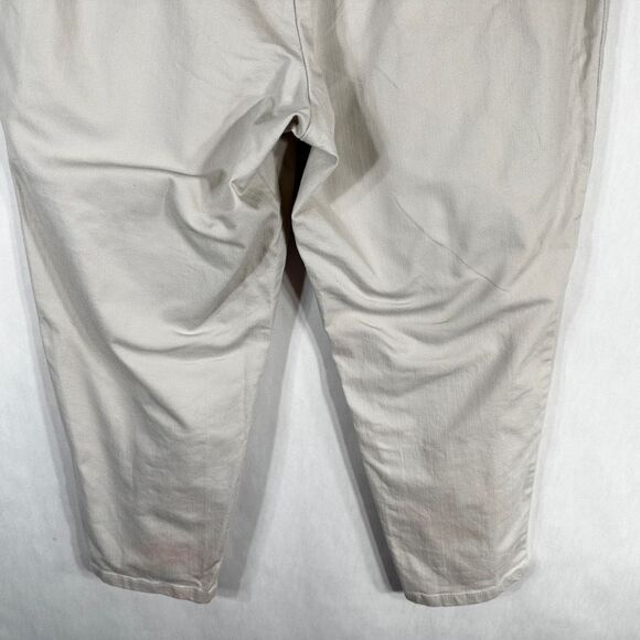 Soft Surroundings Plus Size 2X Pants Crop Ankle Elastic‎ Light Khaki Cotton 328 - Picture 6 of 8